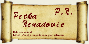 Petka Nenadović vizit kartica